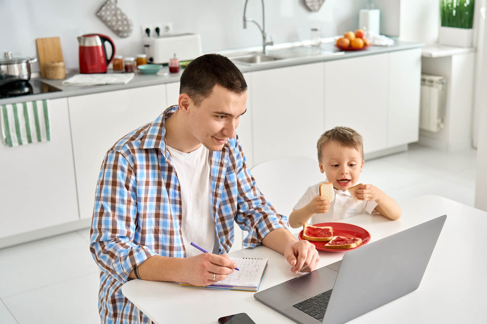 father working from home office using laptop sitti 2023 11 27 05 00 35 utc